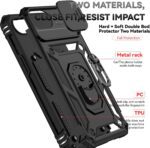 for iPhone 16E Case, with Camera Lens Cover HD Screen Protector, Dual Layer Military-Grade Drop Tested Magnetic Ring Holder Kickstand Protective Phone Case for Apple iPhone 16E / SE4 2025 (Black) - Image 8