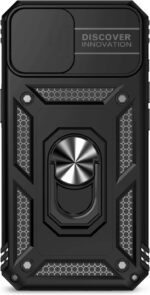 for iPhone 16E Case, with Camera Lens Cover HD Screen Protector, Dual Layer Military-Grade Drop Tested Magnetic Ring Holder Kickstand Protective Phone Case for Apple iPhone 16E / SE4 2025 (Black) - Image 10
