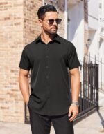 COOFANDY Men's Short Sleeve Dress Shirts Stain Shield Button Down Shirt for Summer Business Wedding Party - Image 4