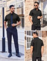 COOFANDY Men's Short Sleeve Dress Shirts Stain Shield Button Down Shirt for Summer Business Wedding Party - Image 5