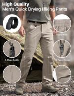 Men's Quick Dry Hiking Work Cargo Pants with Belt Lightweight Water-Resistant Stretch Pants for Fishing Outdoor Casual - Image 5