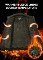 EKLENTSON Men's Thick Thermal Winter Jacket with Multi Pockets Zip Front Fleece Lined Military Jacket for Men - Image 3