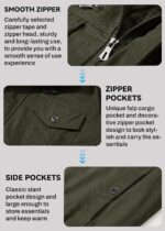 EKLENTSON Men's Thick Thermal Winter Jacket with Multi Pockets Zip Front Fleece Lined Military Jacket for Men - Image 6