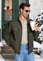 EKLENTSON Men's Thick Thermal Winter Jacket with Multi Pockets Zip Front Fleece Lined Military Jacket for Men - Image 7