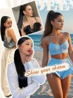 Ponytail Extension,26'' Claw Clip Ponytail Extension for Women Long Straight Fluffy Natural Looking Synthetic Clip in Hairpiece for Halloween Daily Use(Balck) - Image 7