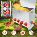 RYFT 85lbs Automatic Chicken Feeder Large Capacity, 10-Port Galvanized Metal Poultry Feeder for Chickens, Geese, Ducks, Turkeys, Quails - Image 8