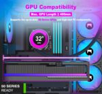 H1 HYXN ATX PC Case - Pre-Installed with 7 PWM ARGB Fans - Dual Cavity Mid-Tower PC Gaming Case - with Type-C - Can Hold up to 3X 360mm heatsinks simultaneously (Black, H1) - Image 6