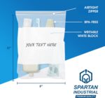 Spartan Industrial - 9" X 12" Clear Plastic Zipper Bags With Writable White Block (500 Count) 2 Mil Resealable Poly Bags for Storing Office Supplies, Hardware, Crafts - Image 3