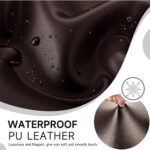 PU Leather Dining Chair Covers Removable 100% Waterproof Chair Covers for Dining Chairs Set of 6, Stretchy & Soft High Back Kitchen Chairs Cover Protectors (Dark Brown) - Image 7