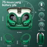 Wireless Earbuds 75hrs Bluetooth 5.4 Headphone Sport, 2025 Bluetooth Earbuds Stereo Deep Bass Over Ear Bud with Earhooks, ENC Noise Cancelling Mic, IPX7 Waterproof Earphone, Dark Green - Image 3