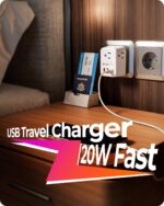 LENCENT Germany France Travel Power Adapter, PD 20W USB C Fast Charger Adaptor, Schuko Type E F Plug Adapter with 4 Outlet, Essentials for US to Europe EU Spain Greece Russia German - Image 4