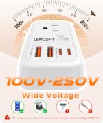LENCENT Germany France Travel Power Adapter, PD 20W USB C Fast Charger Adaptor, Schuko Type E F Plug Adapter with 4 Outlet, Essentials for US to Europe EU Spain Greece Russia German - Image 6
