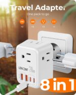 LENCENT Germany France Travel Power Adapter, PD 20W USB C Fast Charger Adaptor, Schuko Type E F Plug Adapter with 4 Outlet, Essentials for US to Europe EU Spain Greece Russia German - Image 7