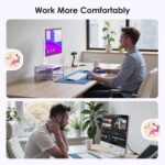 Desk Organizers and Accessories, 2-Tier Metal Computer Monitor Stand Riser, Desk Organizer for Monitor, Printer & Laptop Stand, Desktop Workspace Organizers for Office Supplies(Purple) - Image 7