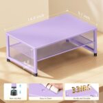 Desk Organizers and Accessories, 2-Tier Metal Computer Monitor Stand Riser, Desk Organizer for Monitor, Printer & Laptop Stand, Desktop Workspace Organizers for Office Supplies(Purple) - Image 8