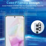 4+3 Pack Screen Protector Compatible with Galaxy A35, 4 Tempered Glass with 3 Camera Lens Protectors, High Clarity, Anti-Shatter, Bubble Free, Scratch Resistant - Image 7