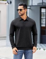 COOFANDY Mens Polo Shirts Long Sleeve Casual Lightweigt Golf Polos Button Collared Tshirt - Image 4