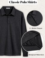 COOFANDY Mens Polo Shirts Long Sleeve Casual Lightweigt Golf Polos Button Collared Tshirt - Image 6