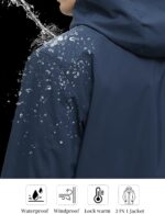 YGREYG Men's 3 in 1 Waterproof Winter Jackets Ski Warm Snow Rain Coat Puffer Liner Hood Windbreaker - Image 5