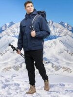 YGREYG Men's 3 in 1 Waterproof Winter Jackets Ski Warm Snow Rain Coat Puffer Liner Hood Windbreaker - Image 7