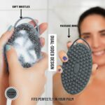 Silicone Body Scrubber for Shower - Gentle Exfoliating Back Scrubber with Soft Bristles - Avilana Premium Dual Sided Bath Brush Massage - Loofah Alternative for Sensitive Skin - Gift Women Men - Image 5