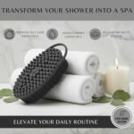 Silicone Body Scrubber for Shower - Gentle Exfoliating Back Scrubber with Soft Bristles - Avilana Premium Dual Sided Bath Brush Massage - Loofah Alternative for Sensitive Skin - Gift Women Men - Image 7