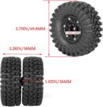 RC 1.3" Beadlock Tires Wheels for 1/18 1/24 Trx4m SCX24 FCX24 Ascent-18 RC Crawler Car,4pcs 1.3 Inch Wheel Rim Soft Rubber Tires,Black - Image 5
