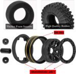 RC 1.3" Beadlock Tires Wheels for 1/18 1/24 Trx4m SCX24 FCX24 Ascent-18 RC Crawler Car,4pcs 1.3 Inch Wheel Rim Soft Rubber Tires,Black - Image 6