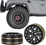 RC 1.3" Beadlock Tires Wheels for 1/18 1/24 Trx4m SCX24 FCX24 Ascent-18 RC Crawler Car,4pcs 1.3 Inch Wheel Rim Soft Rubber Tires,Black - Image 8