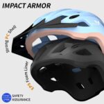 Bike Helmet for Adults, Lightweight Mountain Bicycle Helmet with USB Rechargeable LED Rear Light, Removable Sun Visor for Women, Men, Suitable for Cycling and Commuting - Image 3