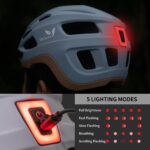 Bike Helmet for Adults, Lightweight Mountain Bicycle Helmet with USB Rechargeable LED Rear Light, Removable Sun Visor for Women, Men, Suitable for Cycling and Commuting - Image 6