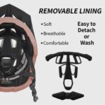 Bike Helmet for Adults, Lightweight Mountain Bicycle Helmet with USB Rechargeable LED Rear Light, Removable Sun Visor for Women, Men, Suitable for Cycling and Commuting - Image 7