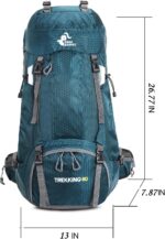 Bseash 60L Waterproof Hiking Camping Backpack with Rain Cover, Large Outdoor Sport Travel Daypack Rucksack for Climbing - Image 3