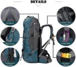 Bseash 60L Waterproof Hiking Camping Backpack with Rain Cover, Large Outdoor Sport Travel Daypack Rucksack for Climbing - Image 5