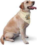 Happy Camper Summer Dog Bandana，Adorable Puppy Accessory for The avid Camper ，Pet Neckerchief for Pets Daily Wear Photo Prop Party Supplies,Funny Cute Dog Bandana (Khaki) - Image 3