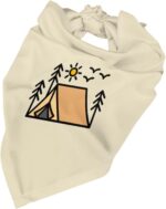 Happy Camper Summer Dog Bandana，Adorable Puppy Accessory for The avid Camper ，Pet Neckerchief for Pets Daily Wear Photo Prop Party Supplies,Funny Cute Dog Bandana (Khaki) - Image 6