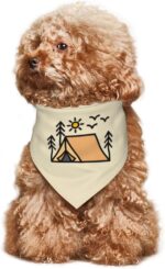Happy Camper Summer Dog Bandana，Adorable Puppy Accessory for The avid Camper ，Pet Neckerchief for Pets Daily Wear Photo Prop Party Supplies,Funny Cute Dog Bandana (Khaki) - Image 8