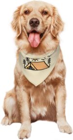 Happy Camper Summer Dog Bandana，Adorable Puppy Accessory for The avid Camper ，Pet Neckerchief for Pets Daily Wear Photo Prop Party Supplies,Funny Cute Dog Bandana (Khaki) - Image 9