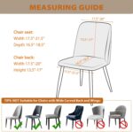 Gollense Velvet Curved Chair Covers for Dining Room Set of 4, Mid Century Modern Chair Slipcovers, Semi Circle Back Chair Seat Protector for Kitchen Living Room (C-Milk White) - Image 3