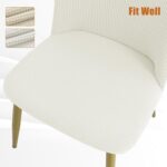 Gollense Velvet Curved Chair Covers for Dining Room Set of 4, Mid Century Modern Chair Slipcovers, Semi Circle Back Chair Seat Protector for Kitchen Living Room (C-Milk White) - Image 5