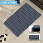 Foldable Stone Bath Mat Covered with Nano Tech Absorbent Fabric, Quick Dry Diatomaceous Earth Bath Mat for Bathroom, Non-Slip, Compact & Easy to Clean (25 * 16 Dark Grey) - Image 3
