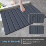 Foldable Stone Bath Mat Covered with Nano Tech Absorbent Fabric, Quick Dry Diatomaceous Earth Bath Mat for Bathroom, Non-Slip, Compact & Easy to Clean (25 * 16 Dark Grey) - Image 5