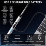 2-Pack Rechargeable Electric Candle Lighters, Flameless Windproof Long Lighter with 360° Flexible Neck and LED Display for Candles, Camping, BBQ & Fireplace (Silver) - Image 3