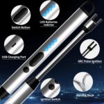 2-Pack Rechargeable Electric Candle Lighters, Flameless Windproof Long Lighter with 360° Flexible Neck and LED Display for Candles, Camping, BBQ & Fireplace (Silver) - Image 4