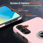 for Samsung Galaxy A16 Case with HD Screen Protector×2,Shockproof Phone Case with 360° Magnetic Ring Holder Kickstand Phone Case for Samsung Galaxy A16,Pink - Image 3