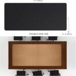 MAIDERN Leather Desk Mat, (5XL) 70.8” x 31.5” Reversible Office Desk Pad Mat, Cork & Leather Large Mouse pad for Desk, Waterproof Computer Desk Mat for Gaming Home Office (Black) - Image 3