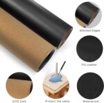 MAIDERN Leather Desk Mat, (5XL) 70.8” x 31.5” Reversible Office Desk Pad Mat, Cork & Leather Large Mouse pad for Desk, Waterproof Computer Desk Mat for Gaming Home Office (Black) - Image 4