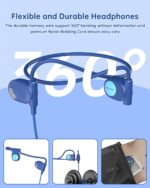 Kids Headphones, Wired Air Conduction Open Ear Headphones, 85dB Volume Limiting-Blue, Pink - Image 5