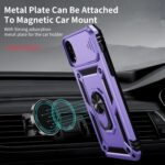 Weycolor for iPhone XR Case with Camera Lens Cover, HD Screen Protector, 10 FT Military Grade Drop Protection, Magnetic Ring Holder Kickstand Protective Phone Case, Lavender - Image 3