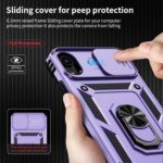 Weycolor for iPhone XR Case with Camera Lens Cover, HD Screen Protector, 10 FT Military Grade Drop Protection, Magnetic Ring Holder Kickstand Protective Phone Case, Lavender - Image 4